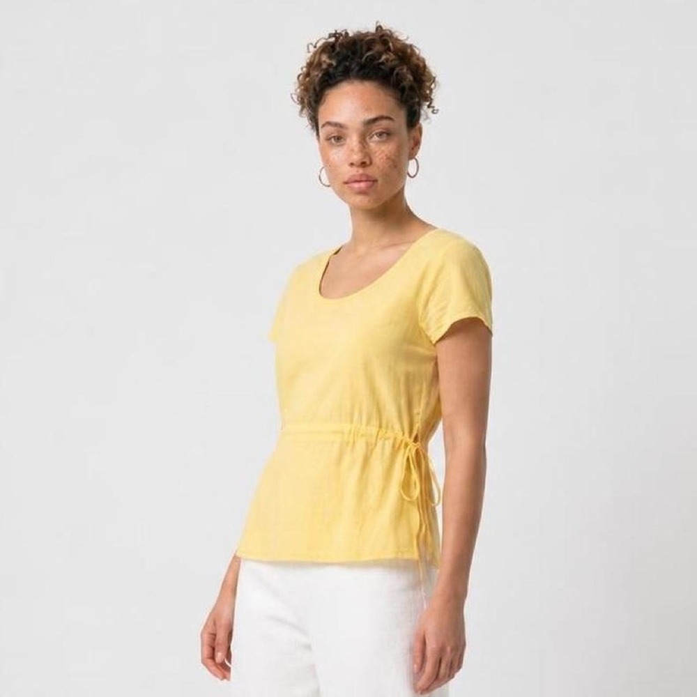 Gap babydoll Yellow tie on sides top #summer #fashion 100% cotton